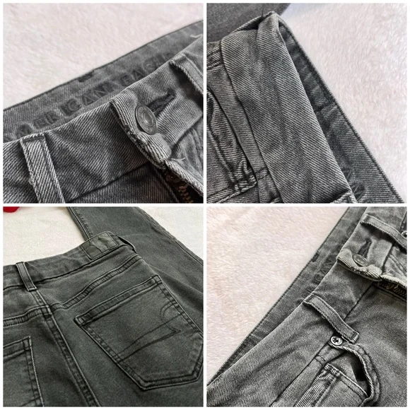 American Eagle Outfitters Stretch Curley Mom Black Wash Jeans Size 00 - Picture 6 of 14